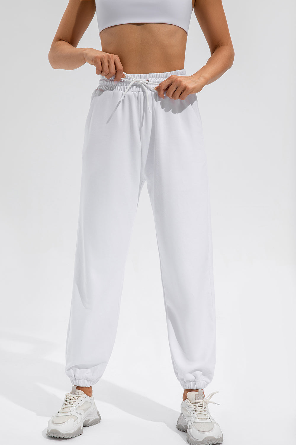 Drawstring Active Pants with Pockets