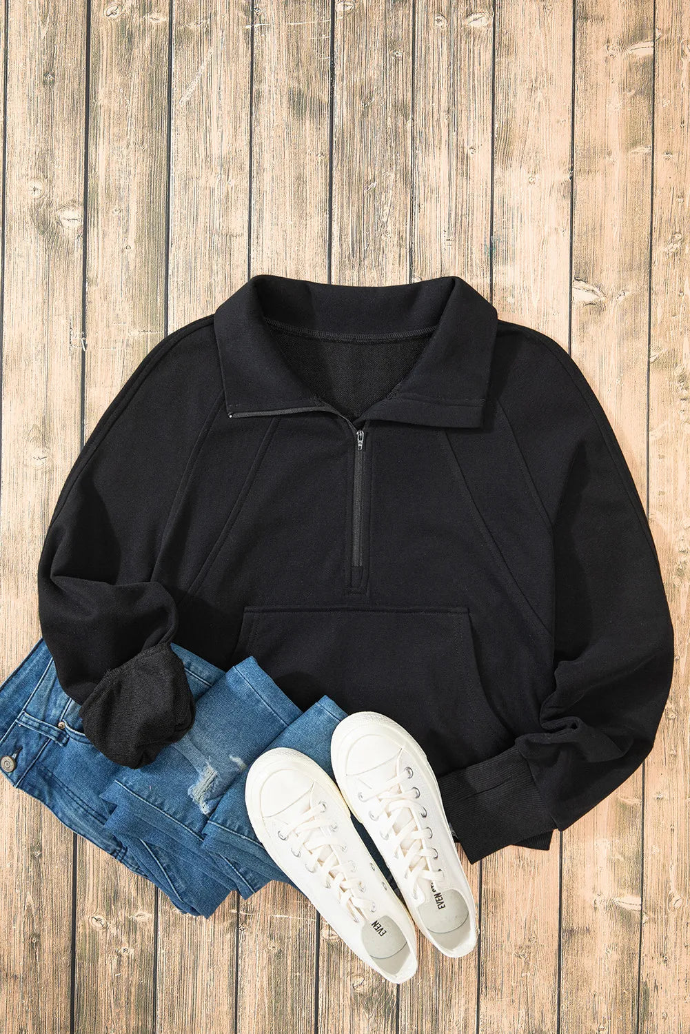 Half Zip Long Sleeve Sweatshirt