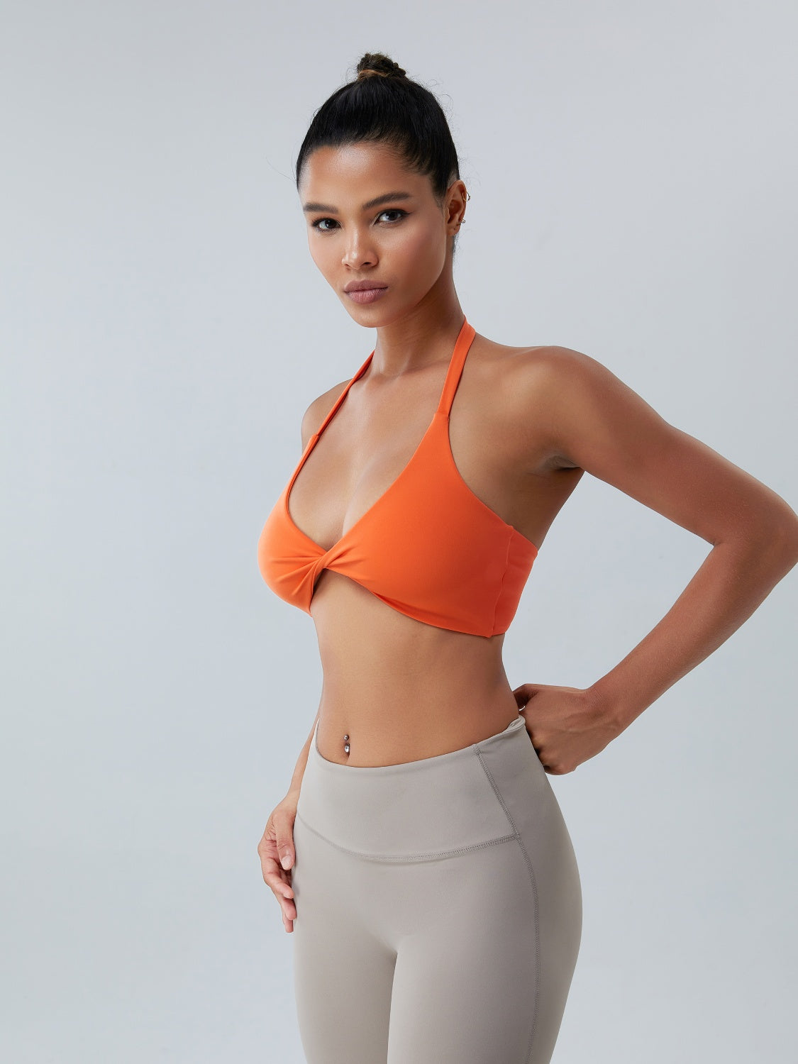 Twisted Halter Neck Active Bra