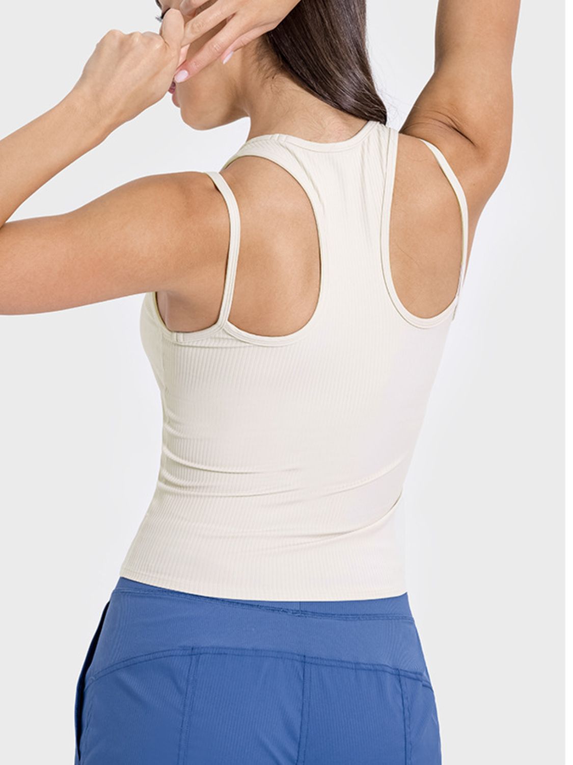 Millennia Cutout Round Neck Racerback Active Tank