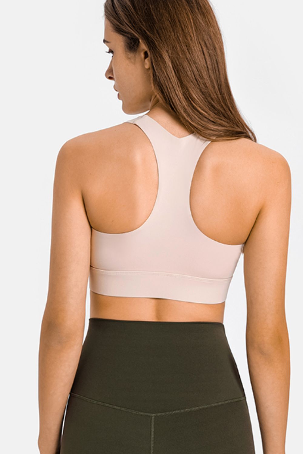 Millennia Zip Up Racerback Sports Bra