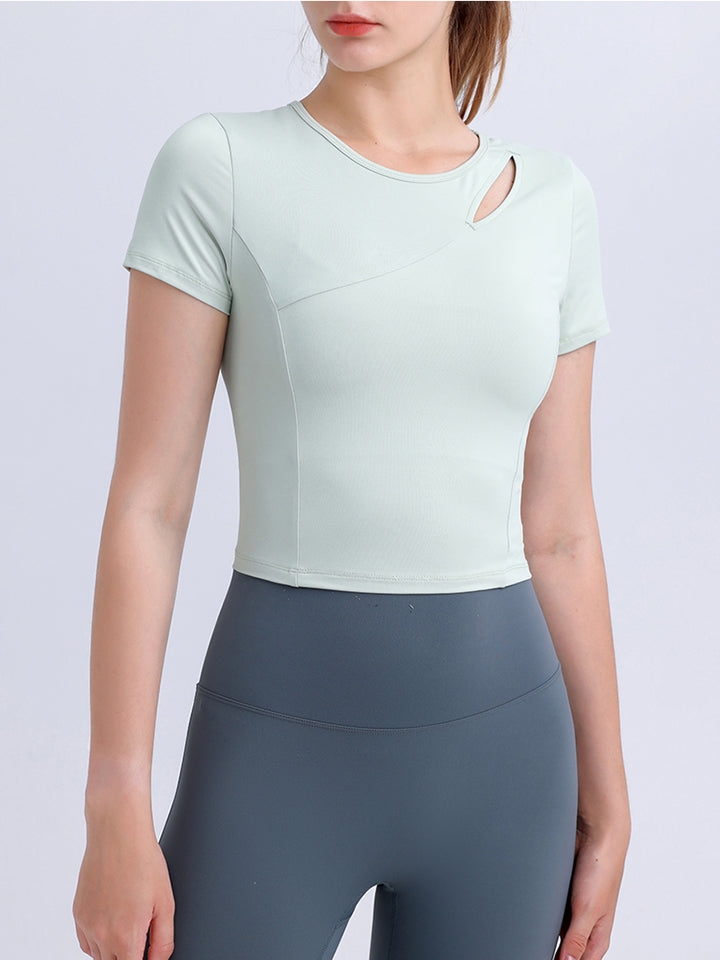 Round Neck Short Sleeve Active Top